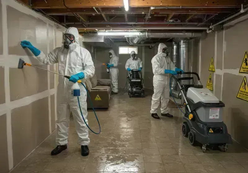 Basement Moisture Removal and Structural Drying process in Lemay, MO